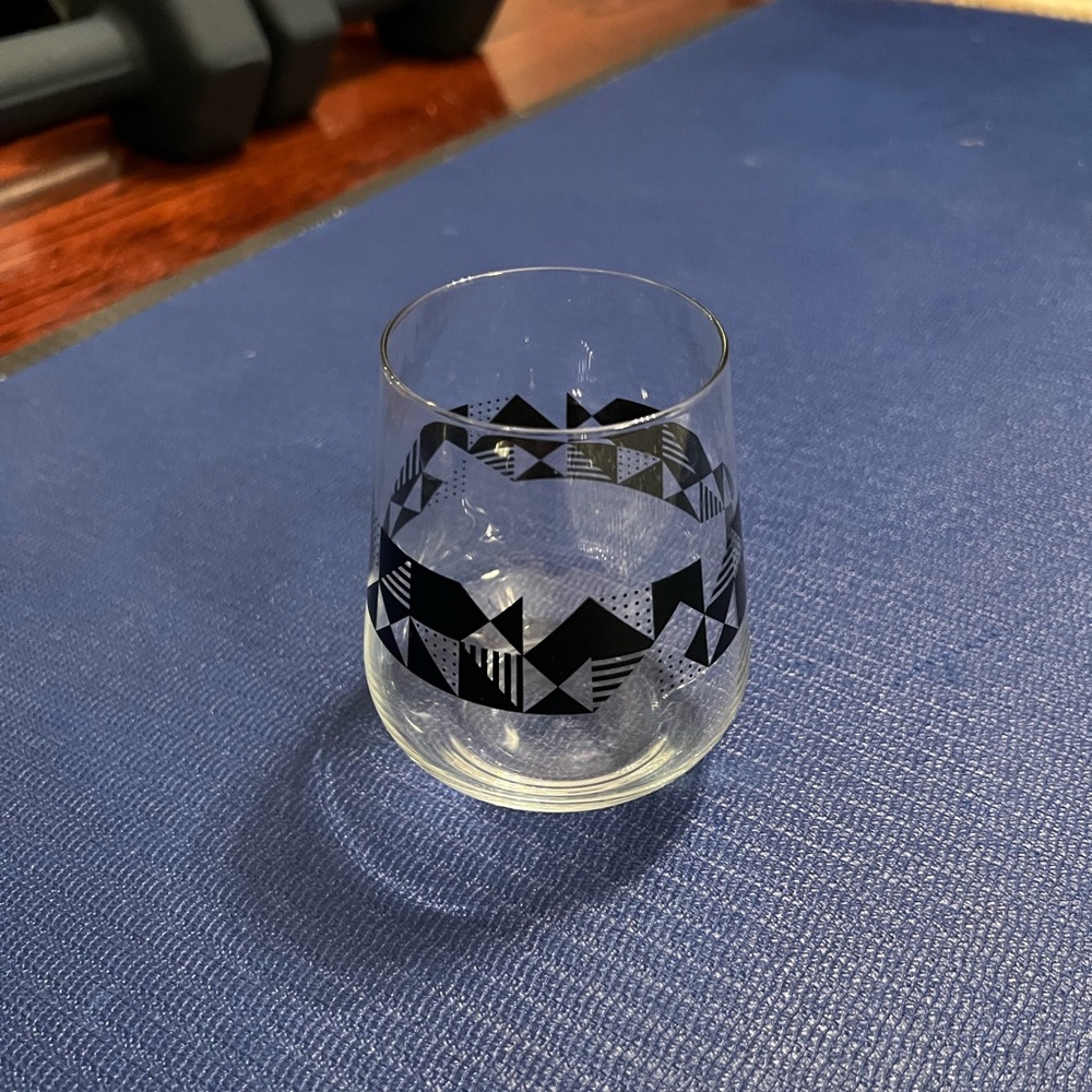Geometric Black Patterned Glass Tumbler